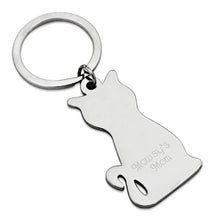 Load image into Gallery viewer, Shiny Silver Cat Keychain