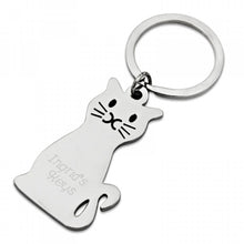 Load image into Gallery viewer, Shiny Silver Cat Keychain