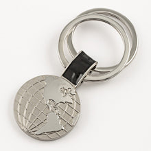 Load image into Gallery viewer, Silver Globe Keychain
