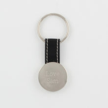 Load image into Gallery viewer, Round Keychain on Black Strap