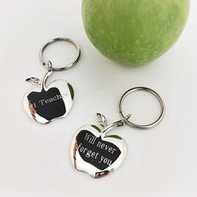 Load image into Gallery viewer, Silver Apple Keychain