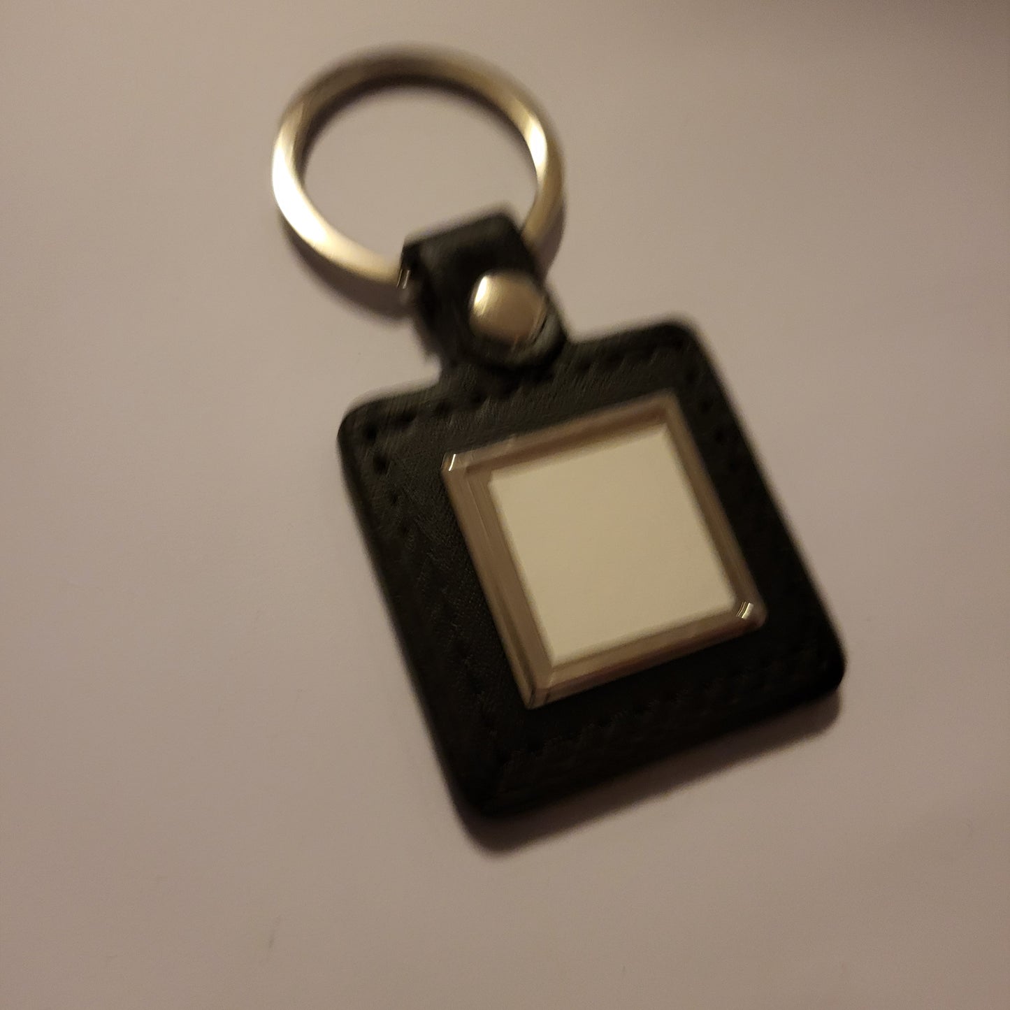 Square Leather Keychain