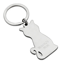 Load image into Gallery viewer, Shiny Silver Cat Keychain
