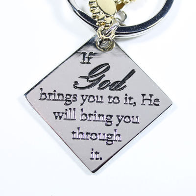 God With Footprints Keychain