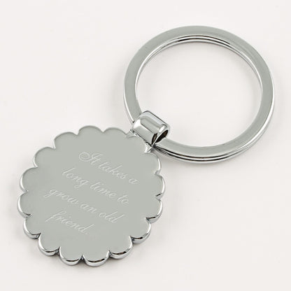 White Daisy Keychain