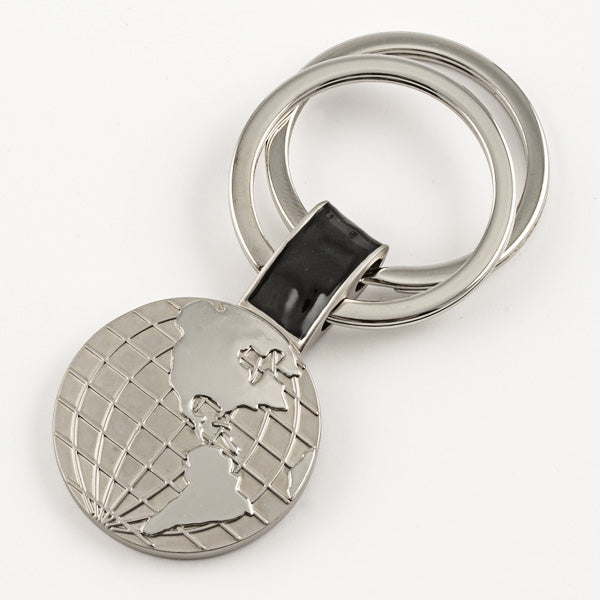 Silver Globe Keychain