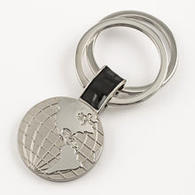 Load image into Gallery viewer, Silver Globe Keychain
