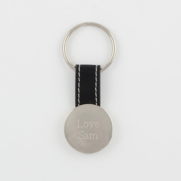 Round Keychain on Black Strap