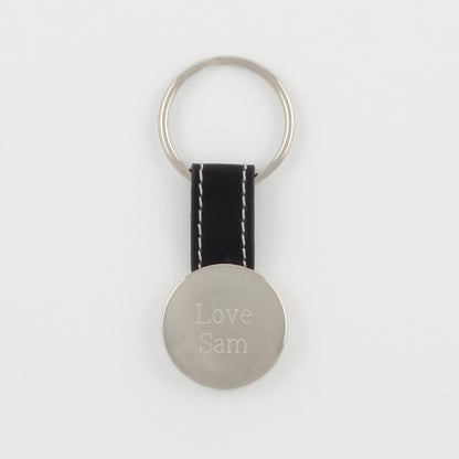 Round Keychain on Black Strap
