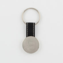 Load image into Gallery viewer, Round Keychain on Black Strap
