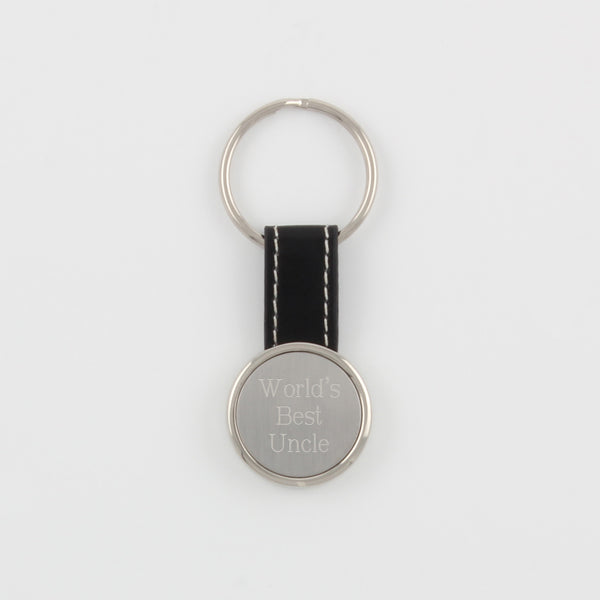Round Keychain on Black Strap
