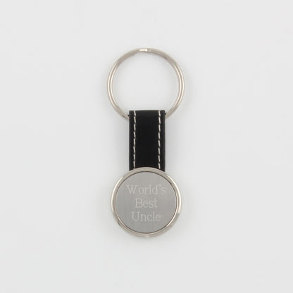 Round Keychain on Black Strap