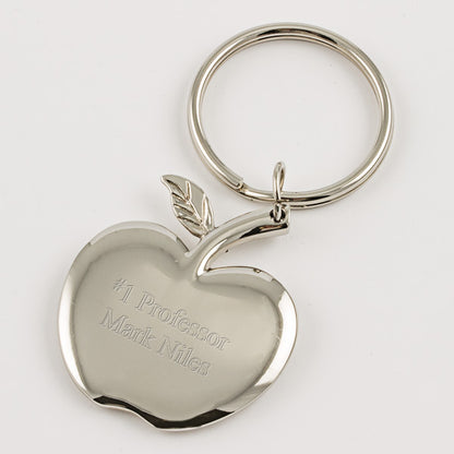 Silver Apple Keychain