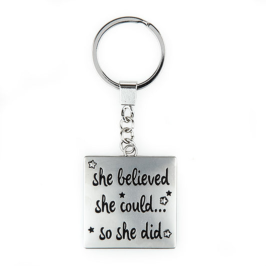 She Believed Keychain