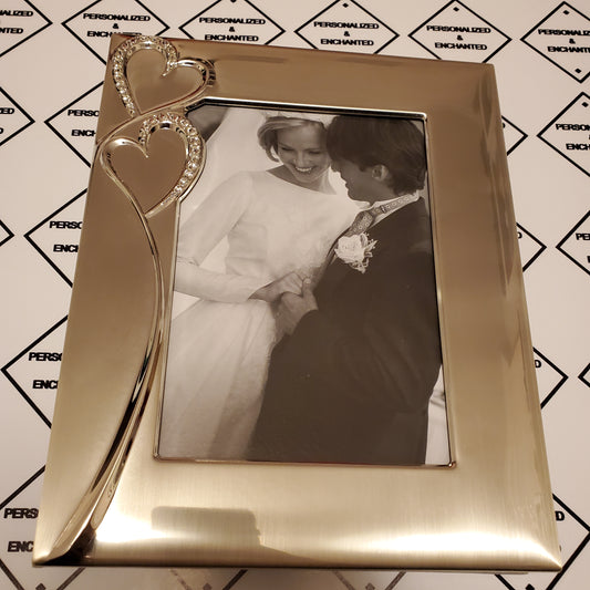 5x7" Double Heart Photo Frame and Album (4x6")