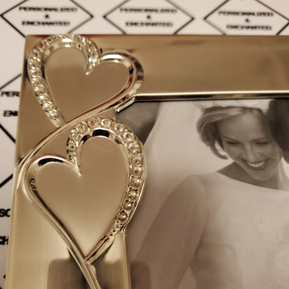 5x7" Double Heart Photo Frame and Album (4x6")