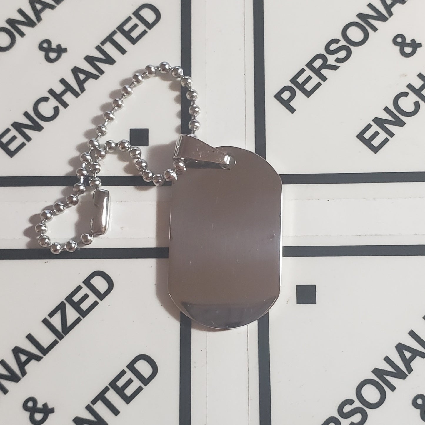 Steel Dog Tag Keychain