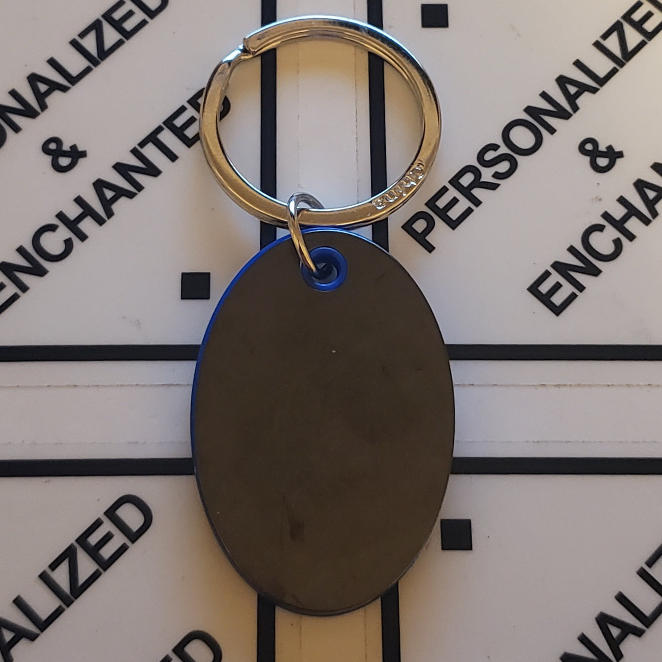 Blue Oval Keychain