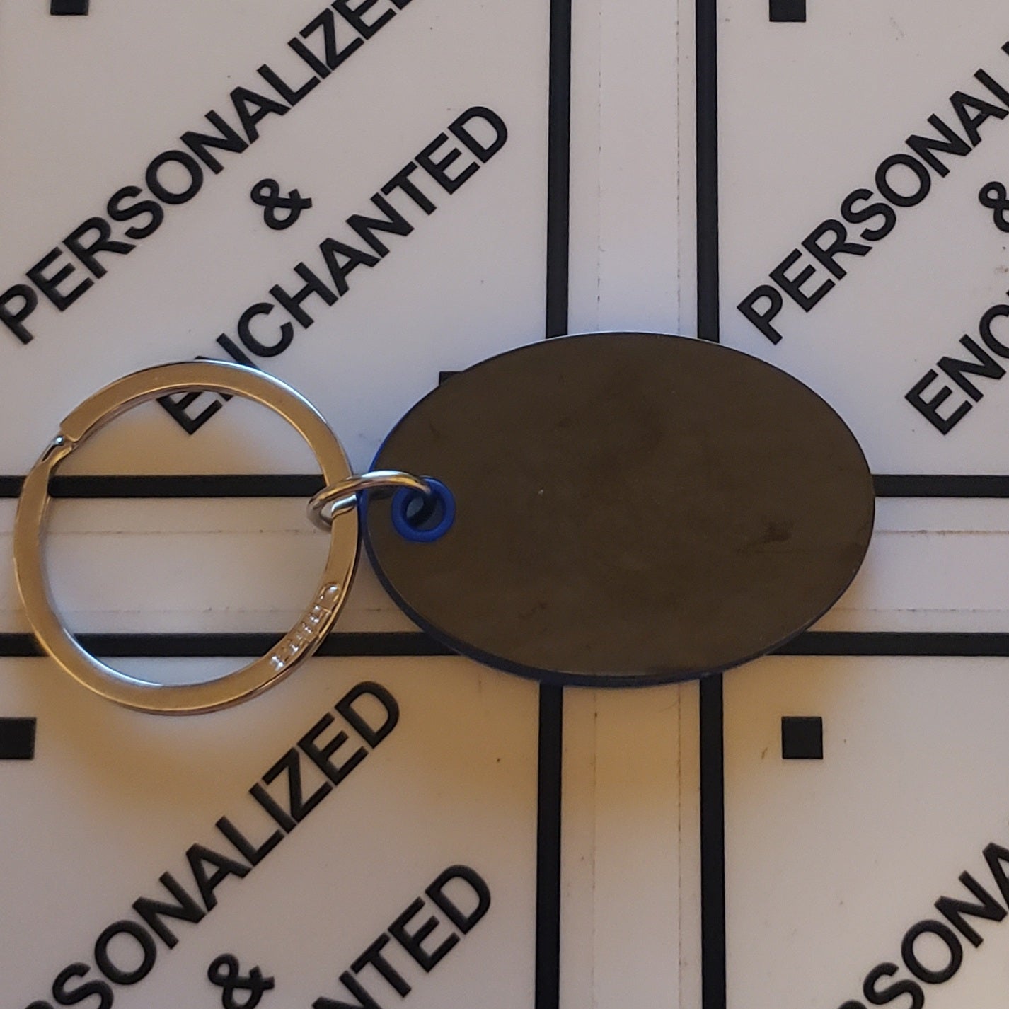 Blue Oval Keychain