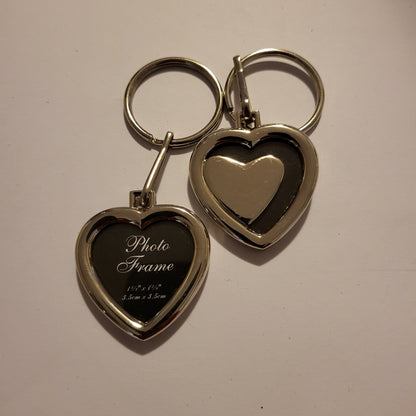 Heart shaped photo keychain