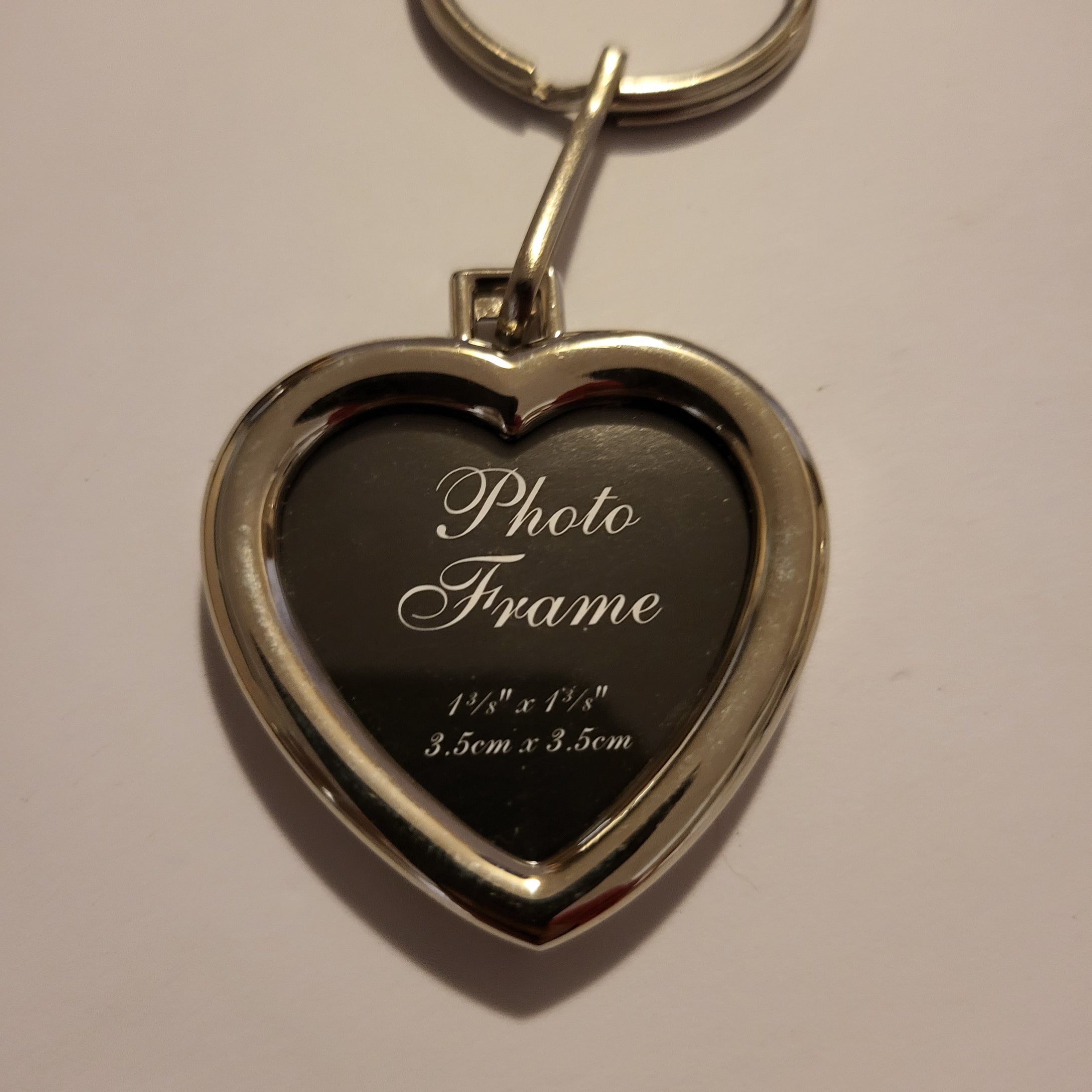 Heart shaped photo keychain