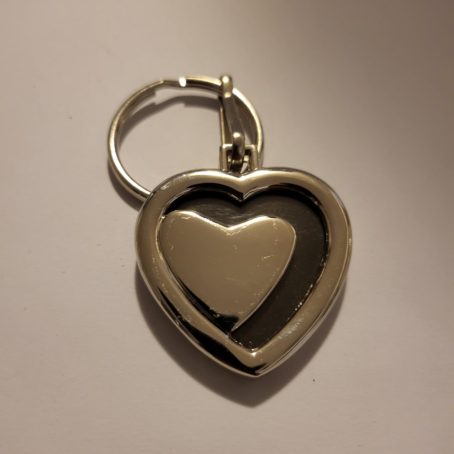 Heart shaped photo keychain