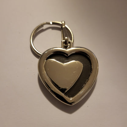 Heart shaped photo keychain