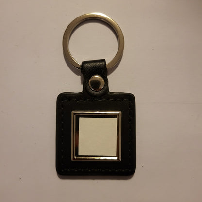 Square Leather Keychain