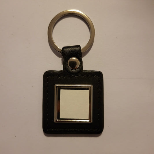 Square Leather Keychain