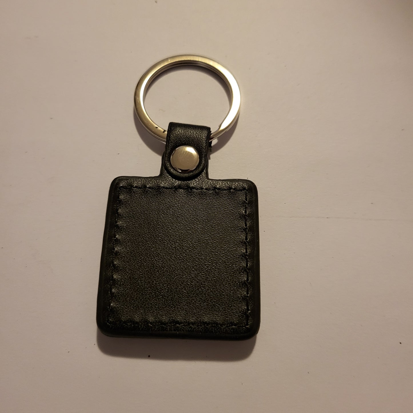 Square Leather Keychain